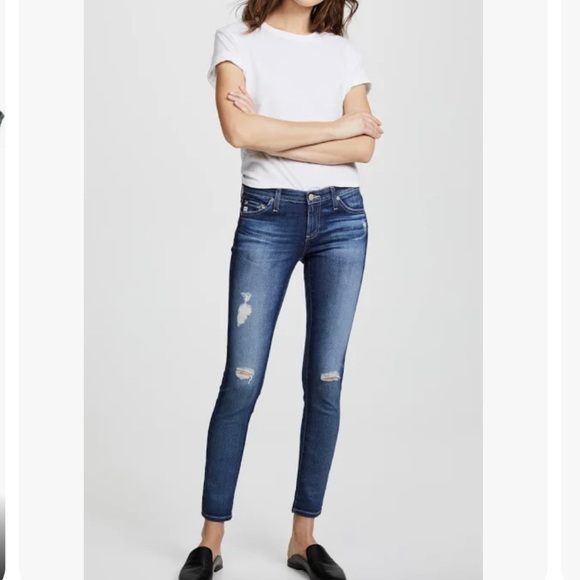 AG ADRIANO GOLDSCHMEID SUPER SKINNY LEGGING DISTRESSED ANKLE JEANS Sz28R - Picture 3 of 13